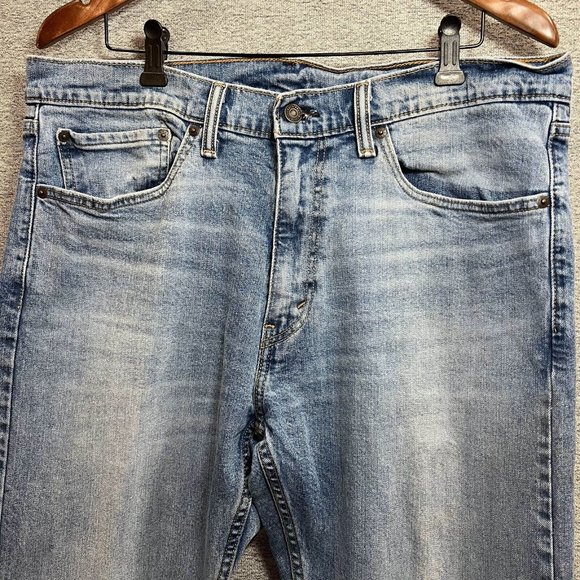 Levi's 505 Jeans Men 36x32 (36x31 Actual) Blue Acid Wash Mid Rise Straight - Picture 3 of 14